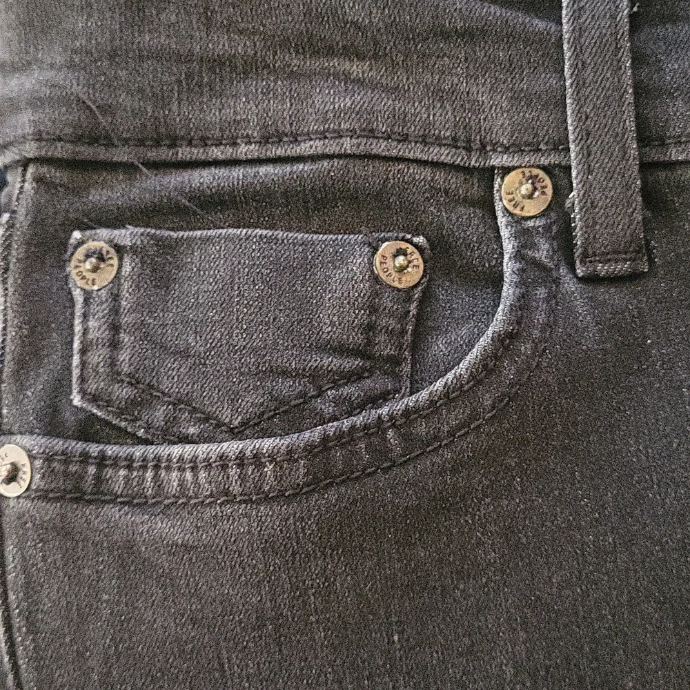 Free People Bell Bottom Low Rise Washed Black Jeans